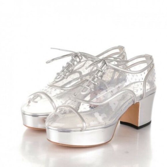 Chanel Transparent PVC Lace Up Platform - Picture 4 of 6